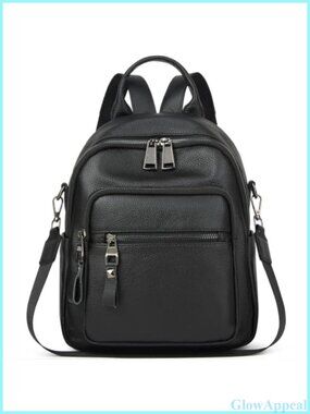 Genuine Leather Backpack Purse Women Travel Lightweight Water-Resistant